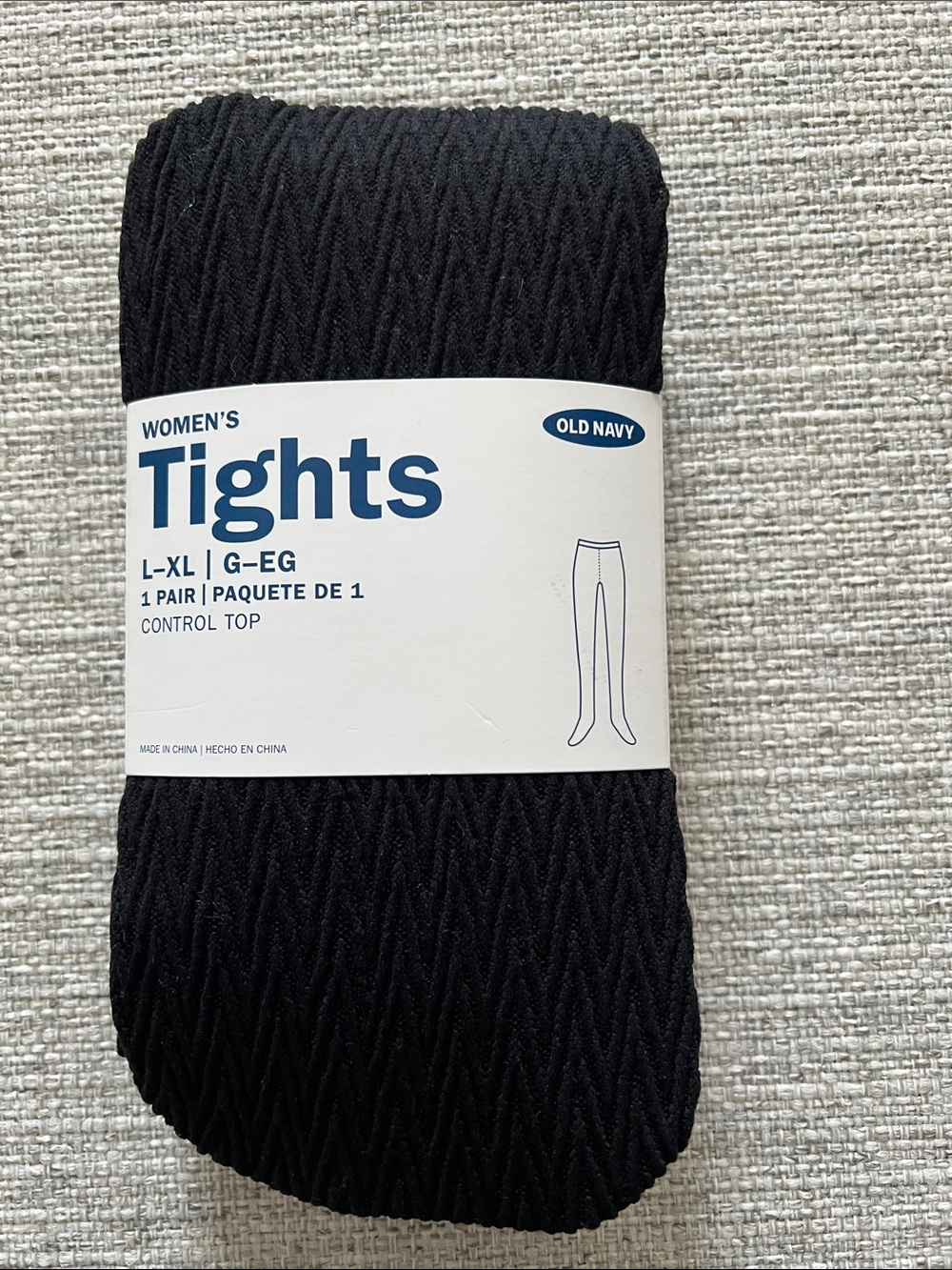 Old Navy Women’s Black Textured Tights L-XL